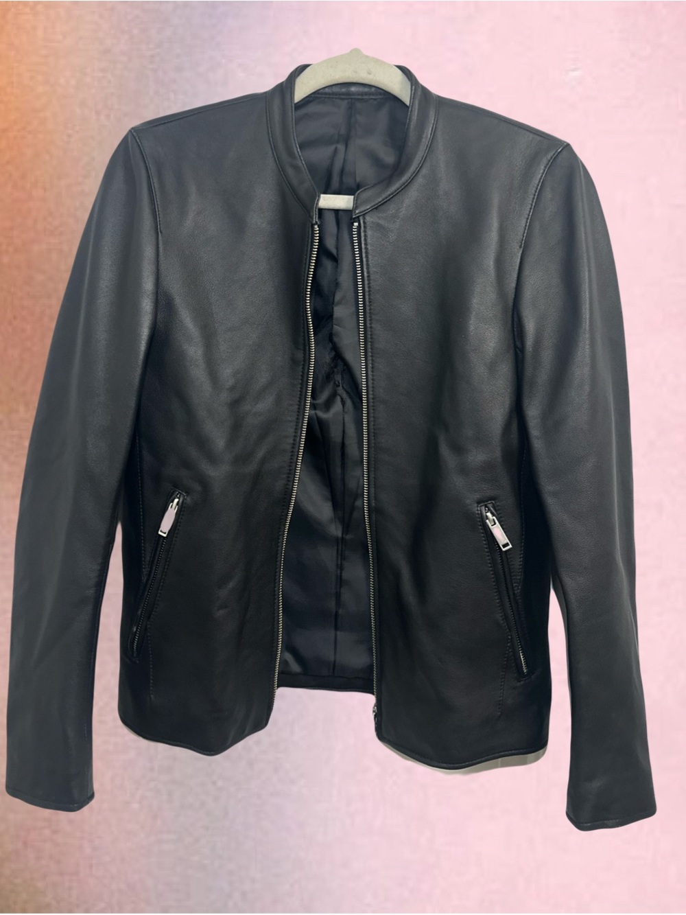 Minimalist Japanese-Made Black Leather Rider Jacket